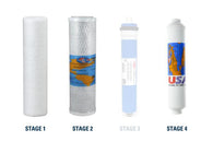 1 Set - 4 Stage Under Sink RO System Replacement Filters Without RO Membrane - Free Purity