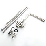 Deluxe Kitchen Faucet - Tri-Flow Water Tap Mixer - Brushed Stainless Steel - Free Purity